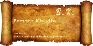 Bartsch Klaudia névjegykártya