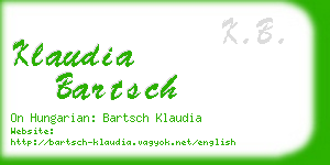 klaudia bartsch business card